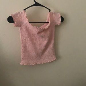 Pink cropped Hollister top size small
